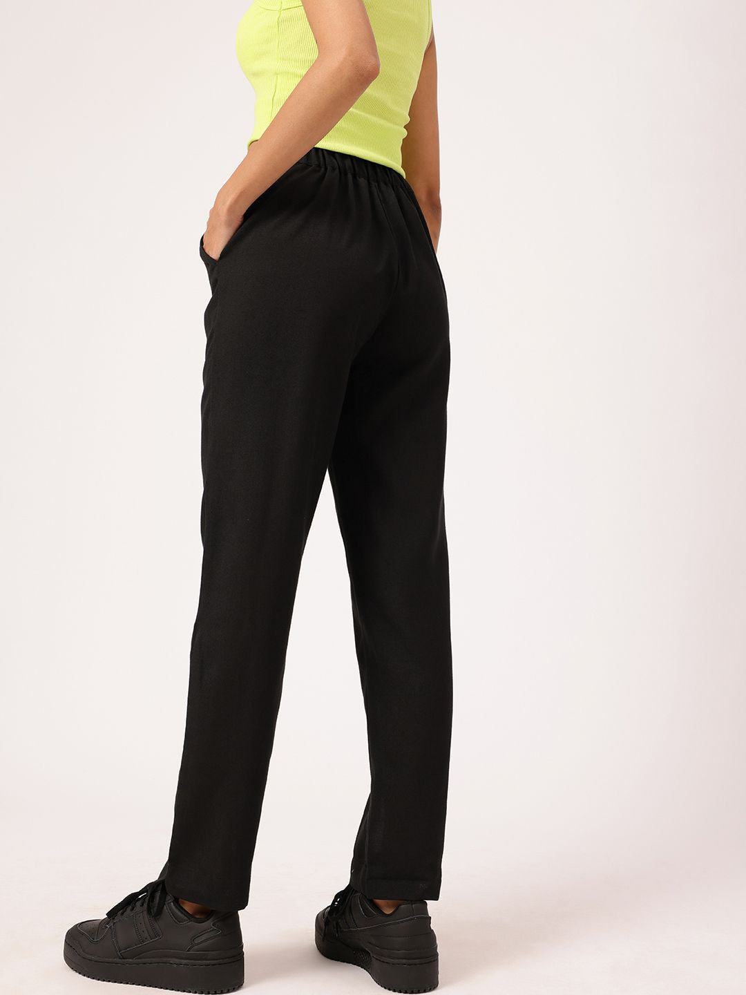 Women Soft Edgy Meets Chic High-Rise Trousers