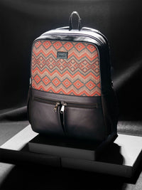 ZOUK  Women Chevron Printed Vegan Leather Backpack-Up to 16 inch