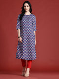 Anouk Floral Printed Boat Neck Straight Kurta