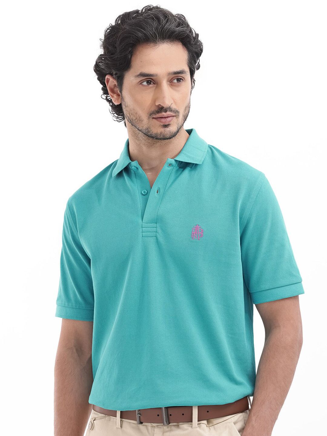 RARE RABBIT Men Paret-Bright Regular Fit Polo Collar T-Shirt