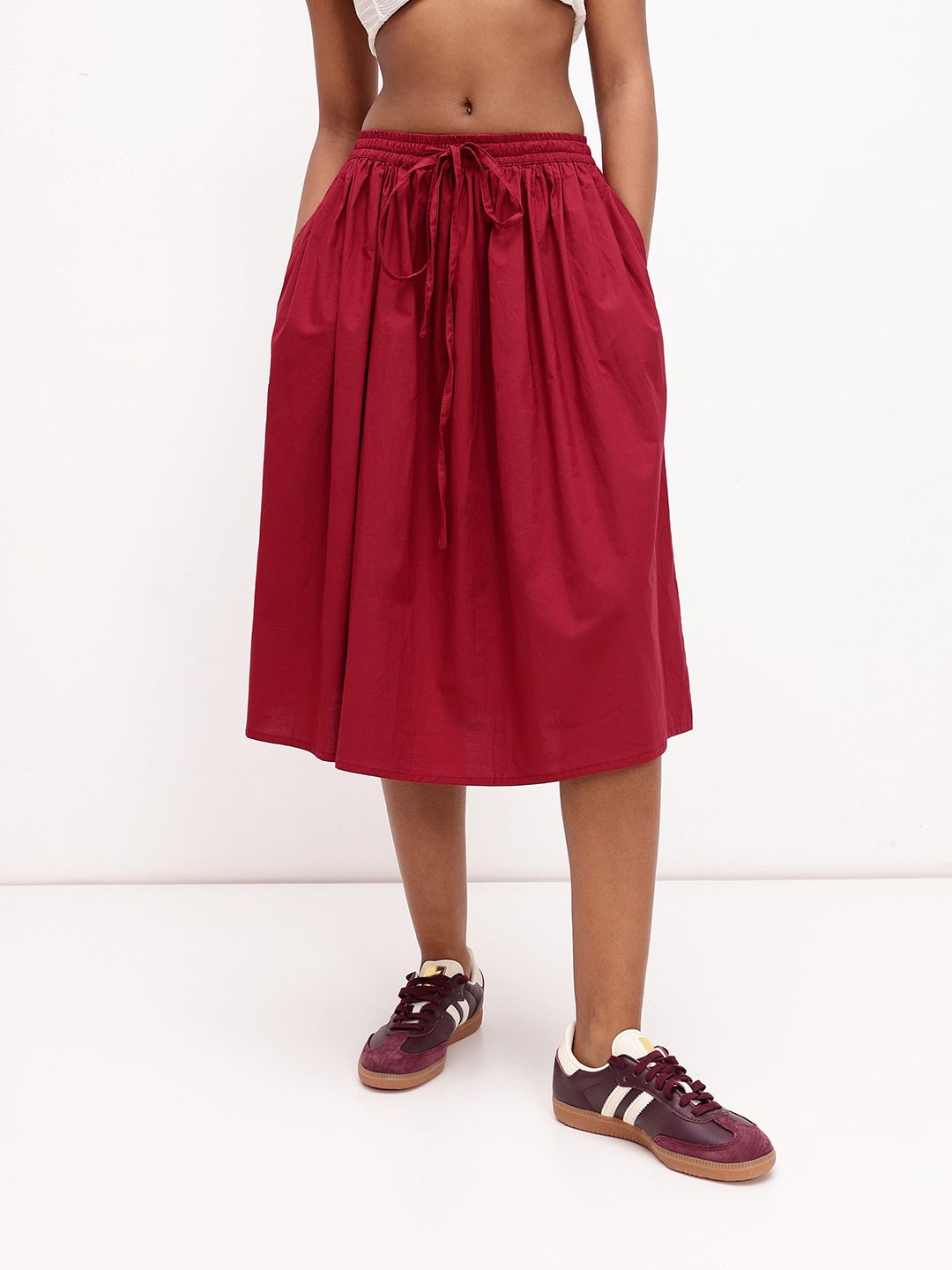 DressBerry Women Bright Charming A-Line Midi Skirt