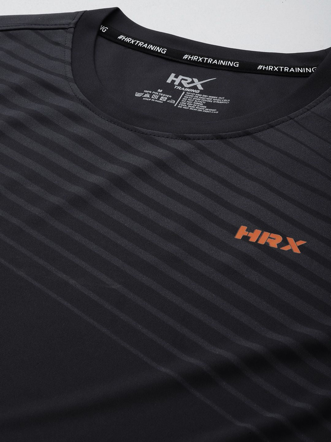 HRX by Hrithik Roshan Striped Rapid-Dry Training T-shirt