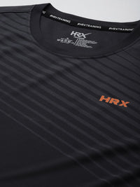 HRX by Hrithik Roshan Striped Rapid-Dry Training T-shirt