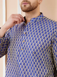 See Designs Ethnic Motifs Woven Design Long Sleeves Regular Straight Kurta & Pyjama