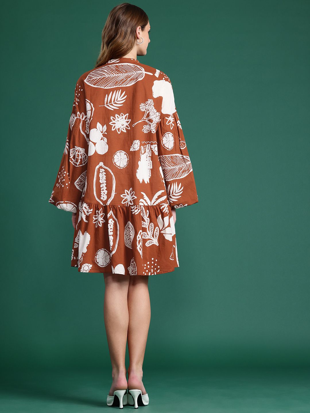 DressBerry Floral Print Drop-Waist Dress