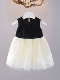 YK Girls Self Design Fit & Flare Sleeveless Dress