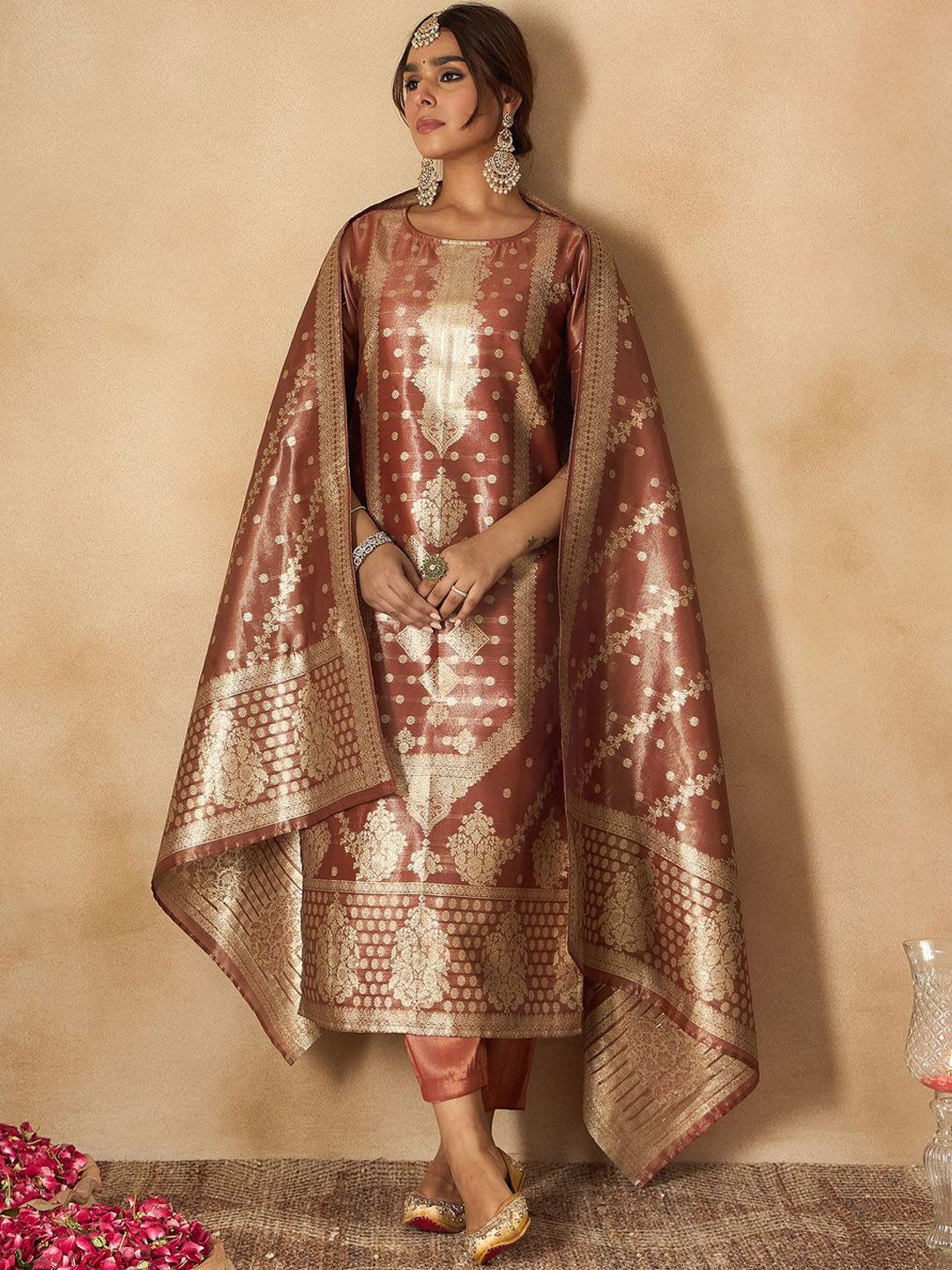 Indo Era Women Ethnic Motifs Regular Kurta with Trousers & Dupatta