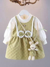 YK Girls Cotton Fit & Flare Dress