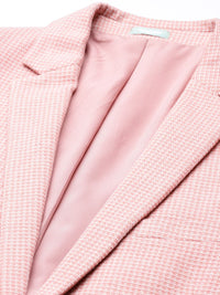 Park Avenue Self Checked Super Slim Fit Single-Breasted Formal Blazer