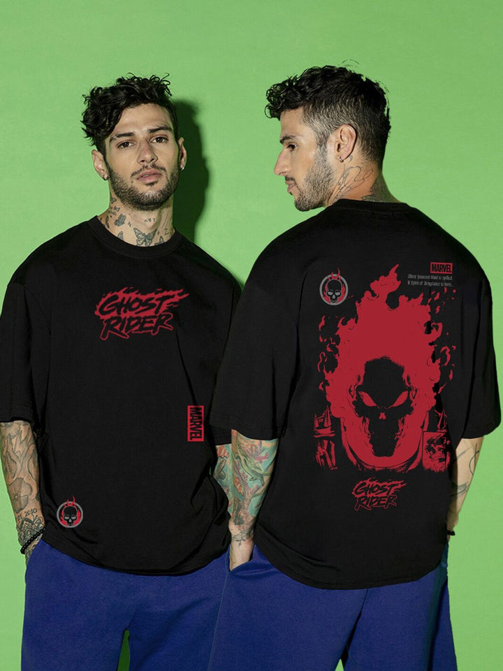 Bewakoof X Official Marvel Merchandise Ghost Rider Spirit of Vengeance Oversized T-shirt