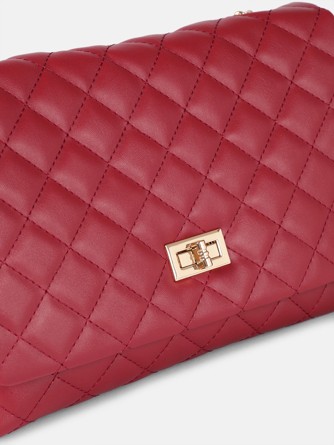 DressBerry Quilted Shoulder Bag with Chain Strap