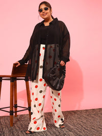 CURVY STREET Women Boxy Sheer Casual Shirt