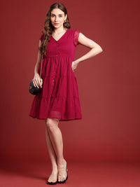 all about you Self Design A-Line Dress