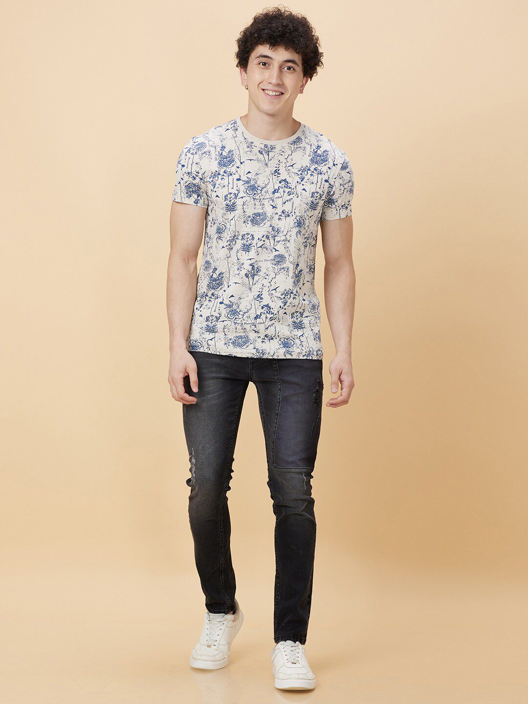 Being Human Floral Printed Round neck Casual T-shirt