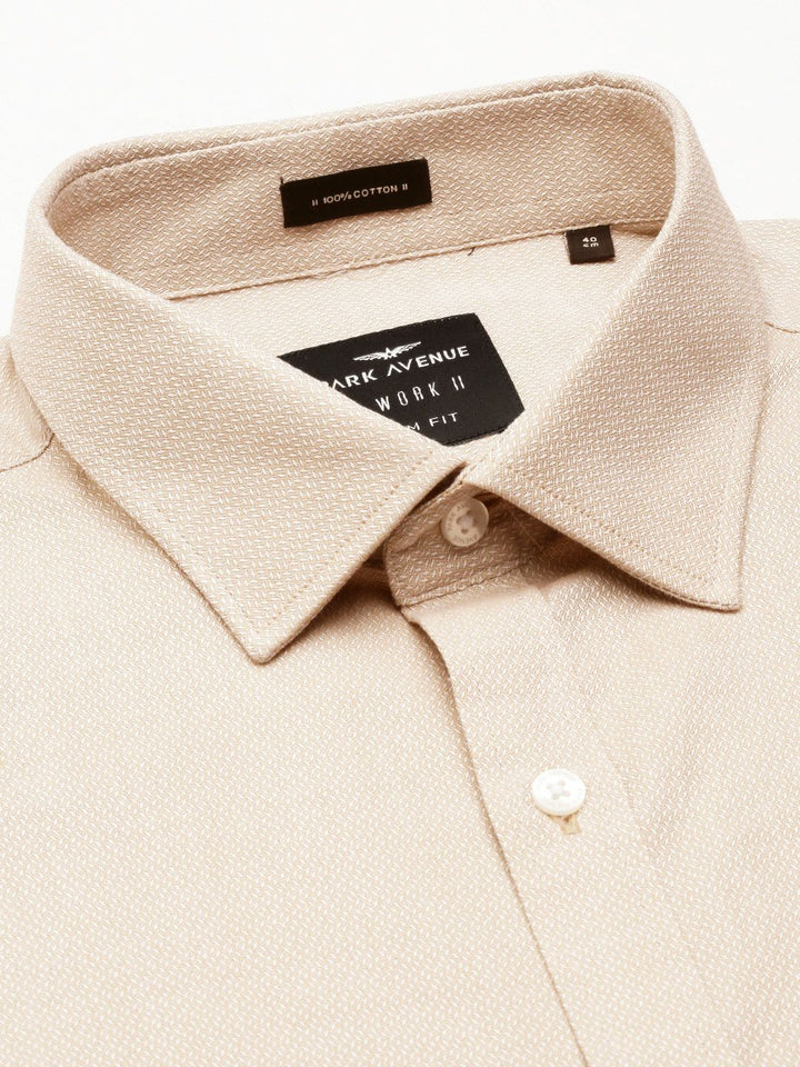Park Avenue Men Pure Cotton Textured Slim Fit Formal Shirt