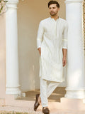 See Designs Embroidered Regular Sequinned Chanderi Silk Kurta with Pyjamas