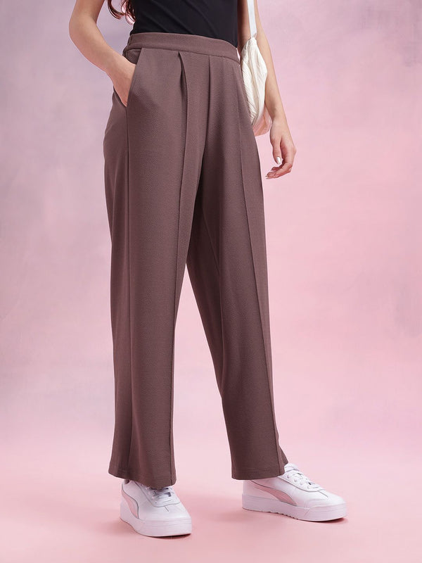 DressBerry Women Flared Pleated Trousers