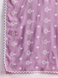 Anouk Floral Print Kurta with Trousers & Dupatta