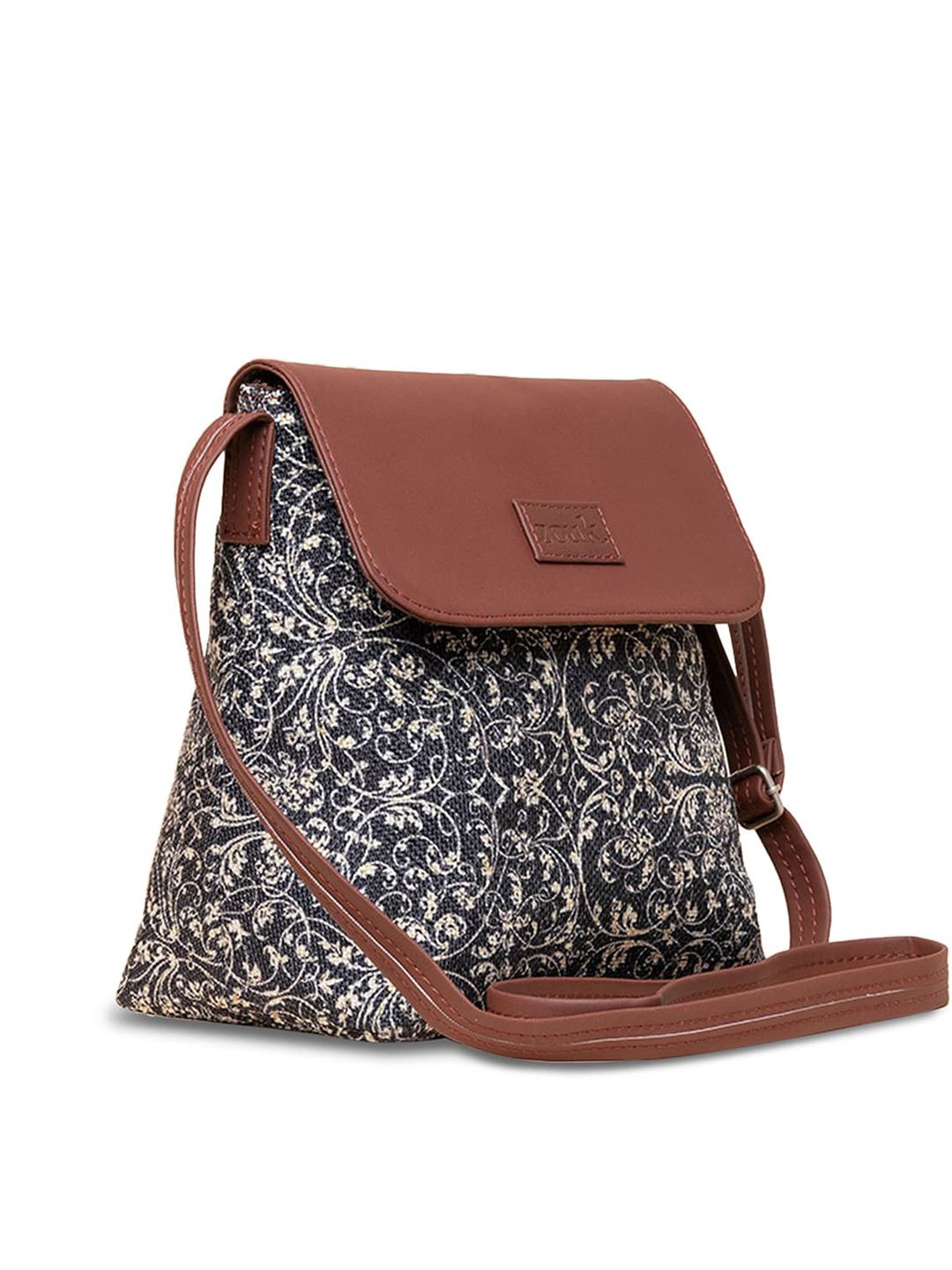 ZOUK Floral Printed Structured Sling Bag