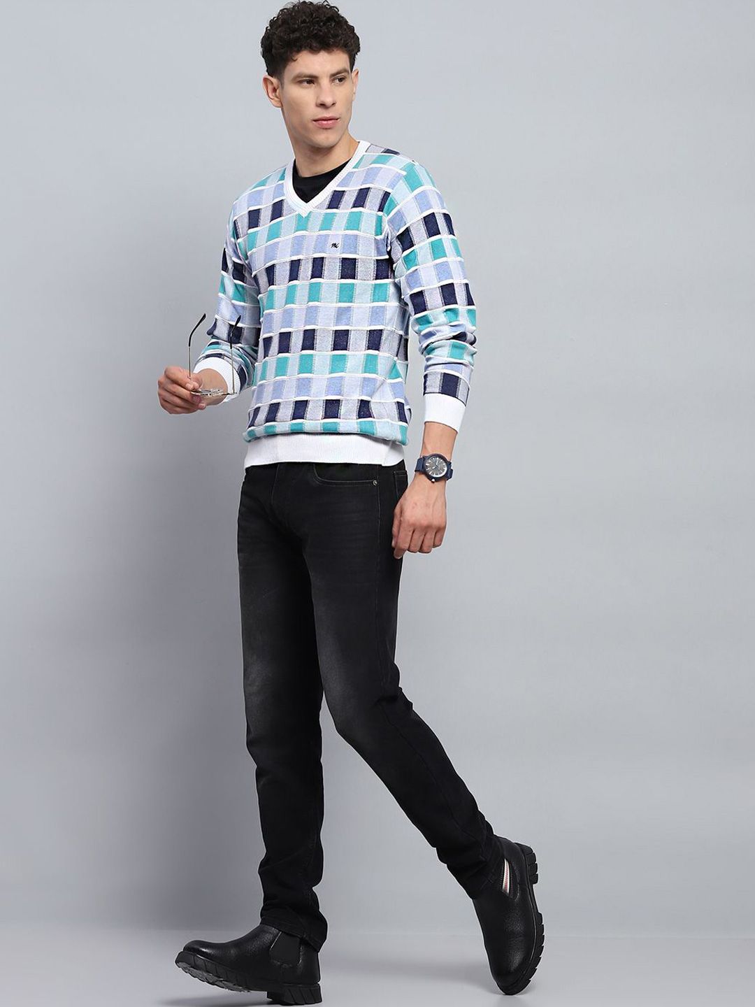 Monte Carlo Men Checked Pullover