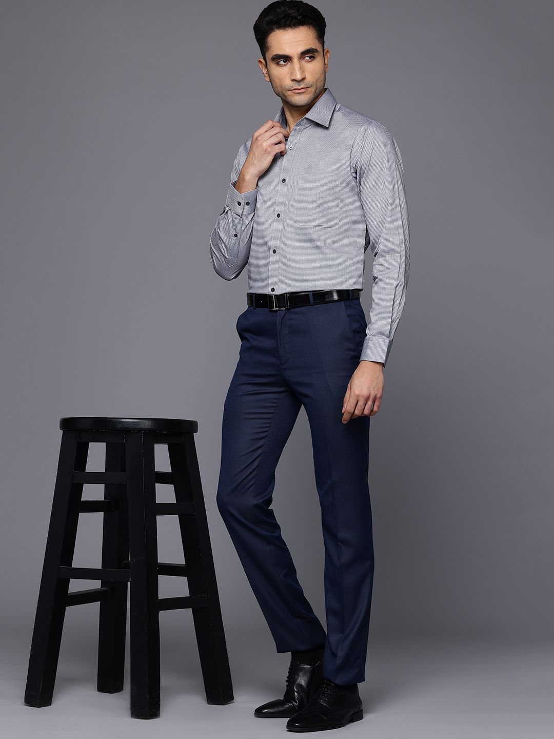 Raymond Pure Cotton Slim Fit Textured Formal Shirt