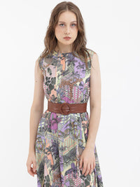 RAREISM Floral Print Sleeveless Fit & Flare Midi Dress