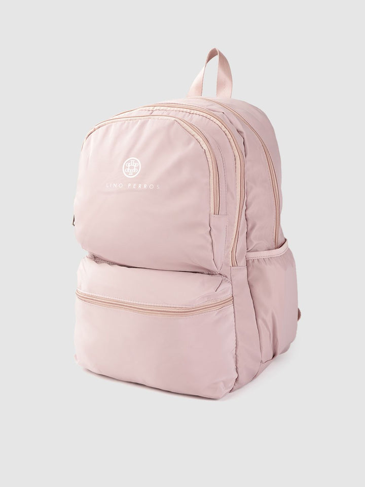 Lino Perros Women Dusty Pink Solid 13 Inch Laptop Backpack