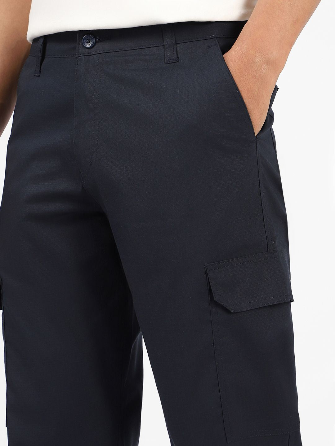 Urbano Fashion Men Mid-Rise Pure Cotton Cargo Trousers