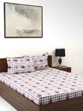 BOMBAY DYEING Cardinal White Floral 120 TC Cotton Queen Bedsheet Set-2.24 m X 2.54 m