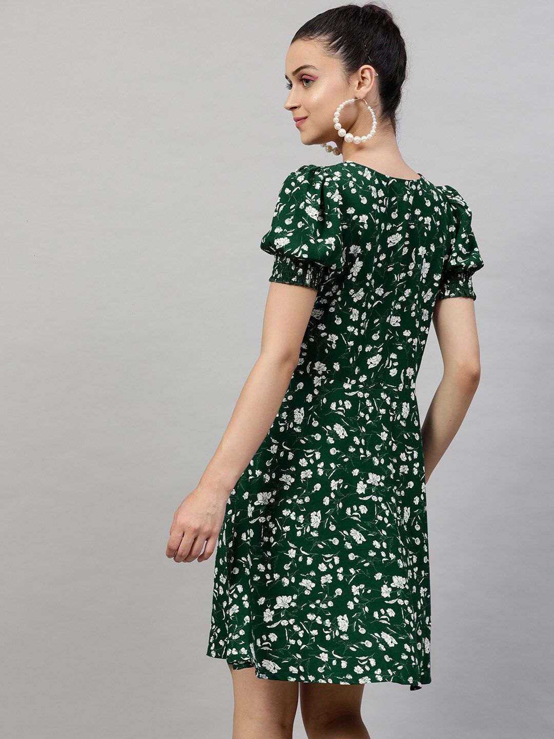 STREET 9 Women Green Printed A-Line Dress