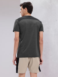HRX by Hrithik Roshan Men Contrast Panel Rapid-Dry Training T-shirt