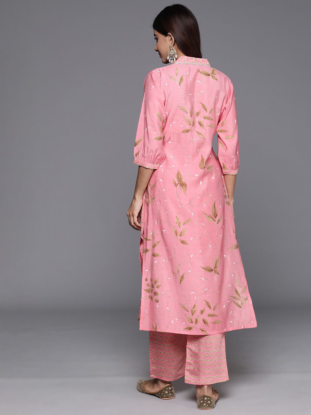 Libas Floral Printed Regular Gotta Patti Kurta with Palazzos