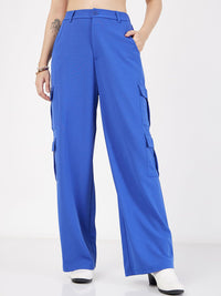 SASSAFRAS Women Plain Flat-Front High-Rise Cargos