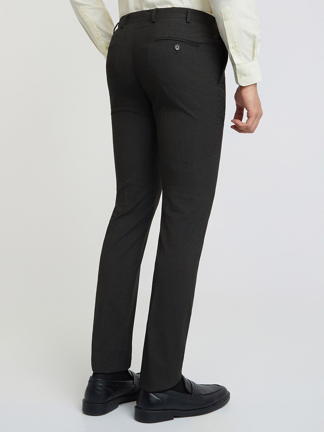 Raymond Men Checked Slim Fit Formal Trousers