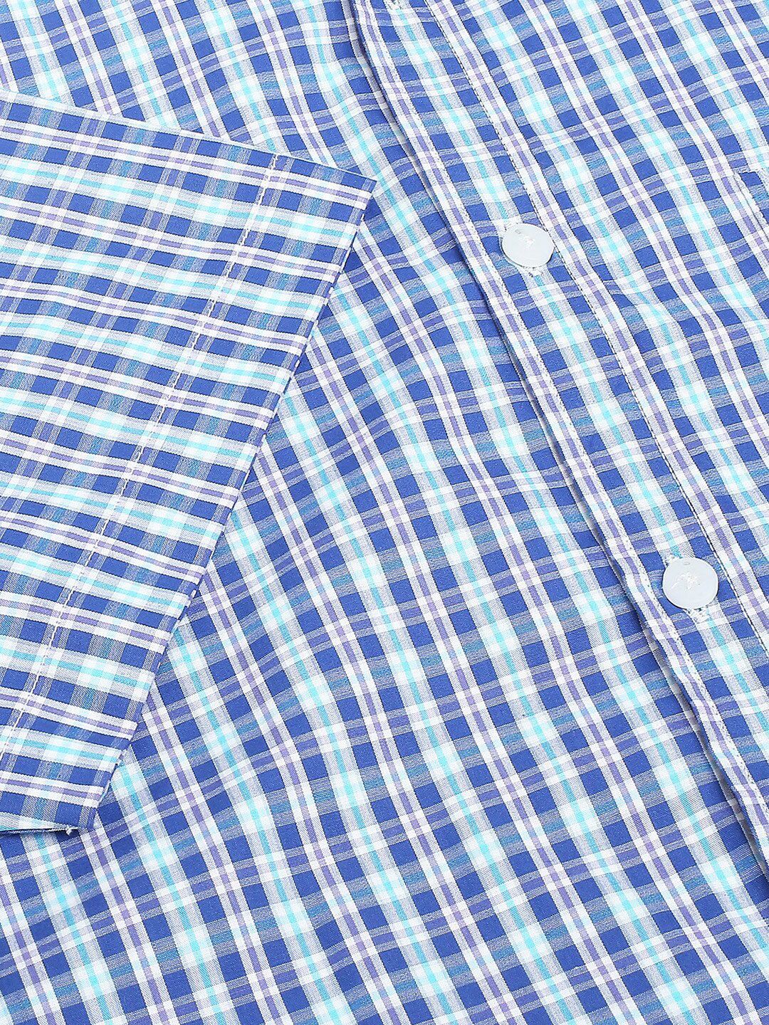 Thomas Scott Classic Slim Fit Gingham Checks Pure Cotton Casual Shirt