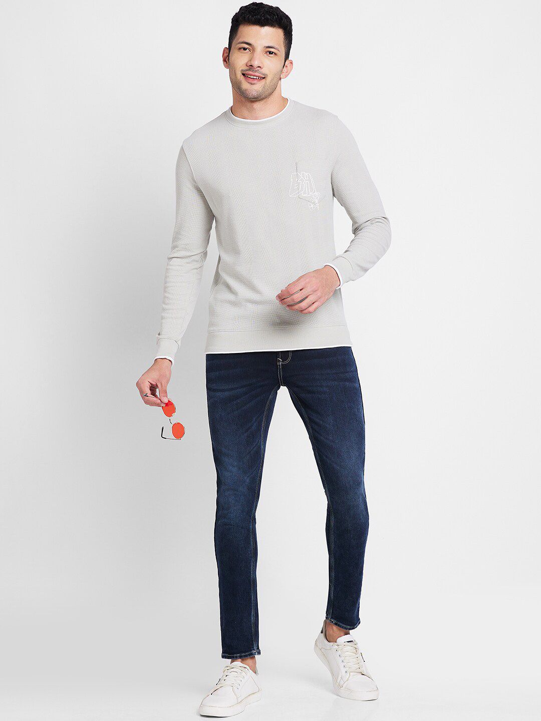 Being Human Self Design Round Neck Casual T-shirt