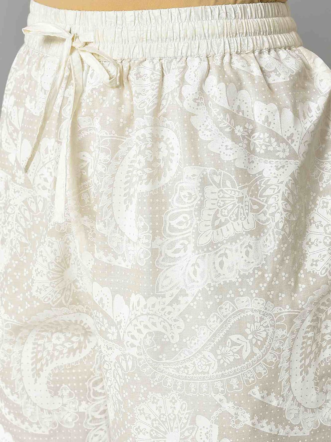 W Ethnic Motifs Printed Pure Cotton Kurta with Trousers