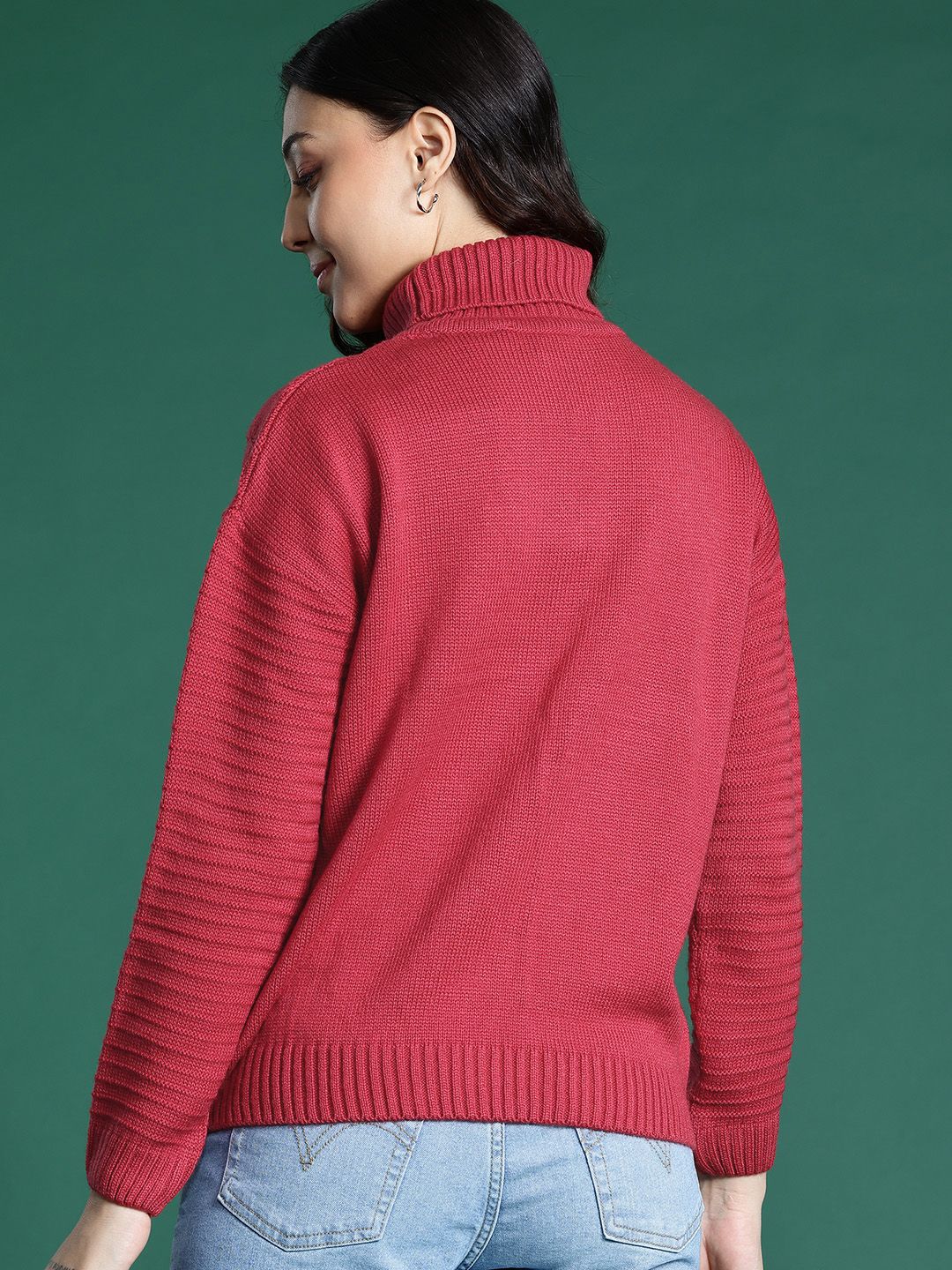 DressBerry Cable Knit Turtle Neck Pullover