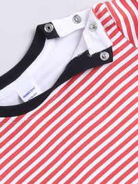 Moms Love Infant Boys Pure Cotton Dungaree With Striped T-shirt