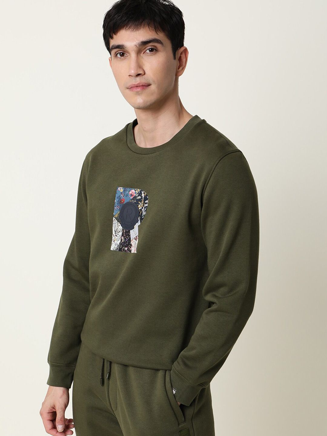 RARE RABBIT Men Astor Graphic Printed Sweatshirt