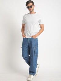 Bene Kleed Men Mid Rise Baggy Fit Cargo Jeans