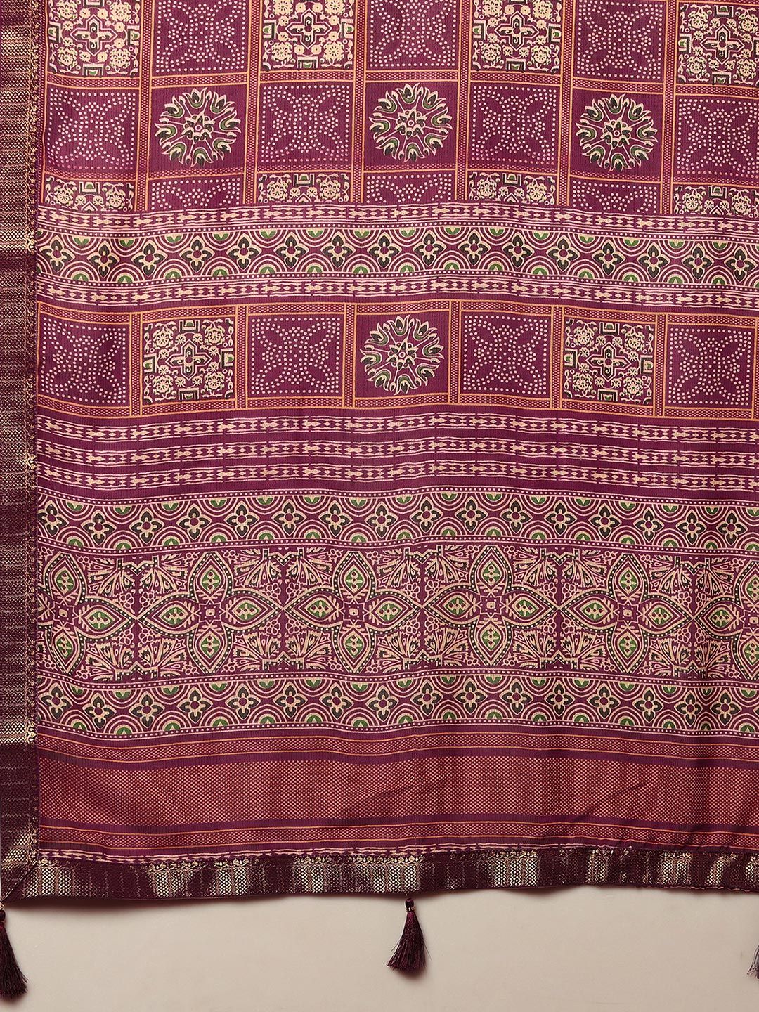 KALINI Bandhani Zari Pure Georgette Bandhani Saree
