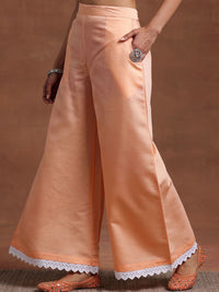 Libas V Neck Long Flared Sleeves Floral Embroidered A Line Kurta with Palazzo & Dupatta