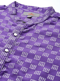 Anouk Men Geometric Printed Thread Work Kurta