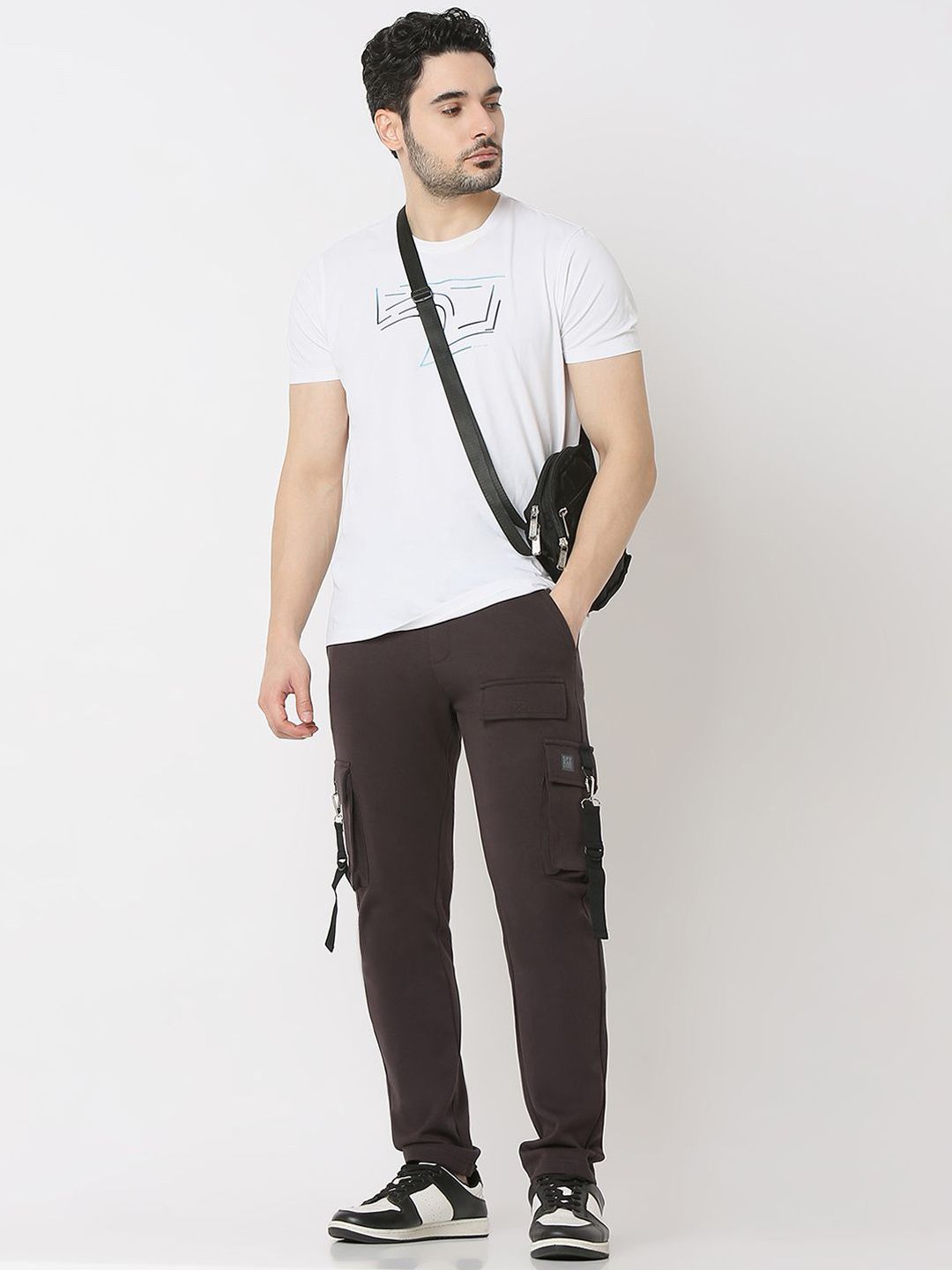 Spykar Men Straight Fit Mid-Rise Casual Track Pant