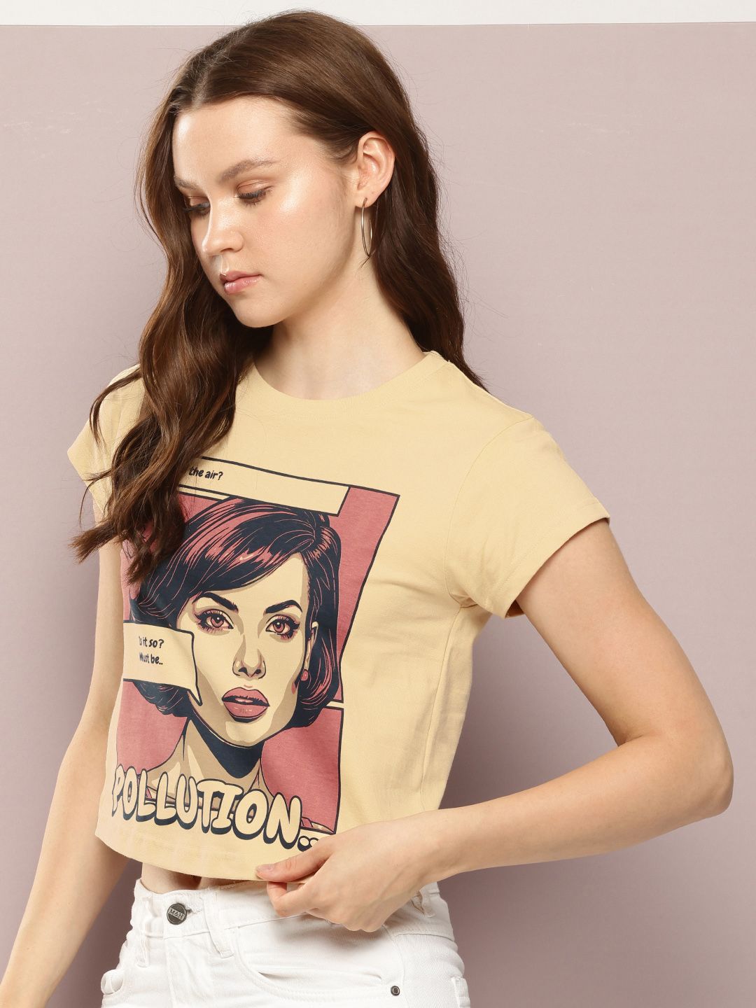 DILLINGER Printed Crop Pure Cotton T-shirt