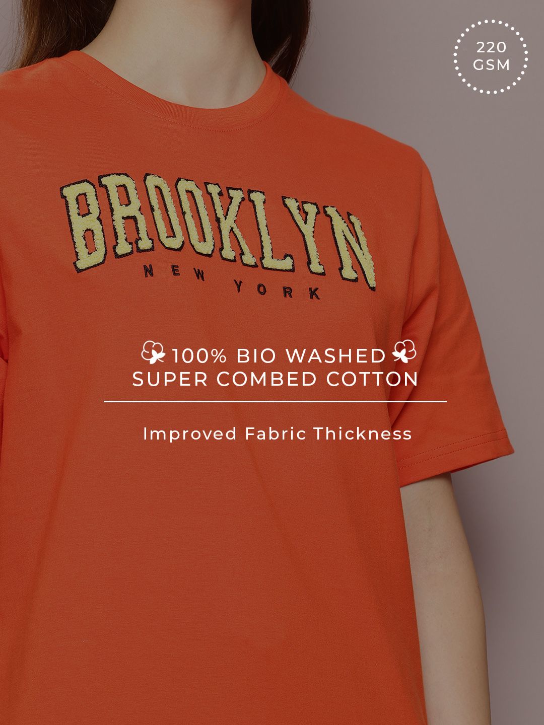 DILLINGER Varsity Embroidered Oversized Pure Cotton T-shirt