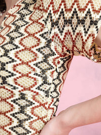 DressBerry Flared Sleeve Crochet A-Line Midi Dress