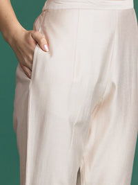 Indo Era Floral Embroidered Empire Thread Work Liva Kurta with Trousers