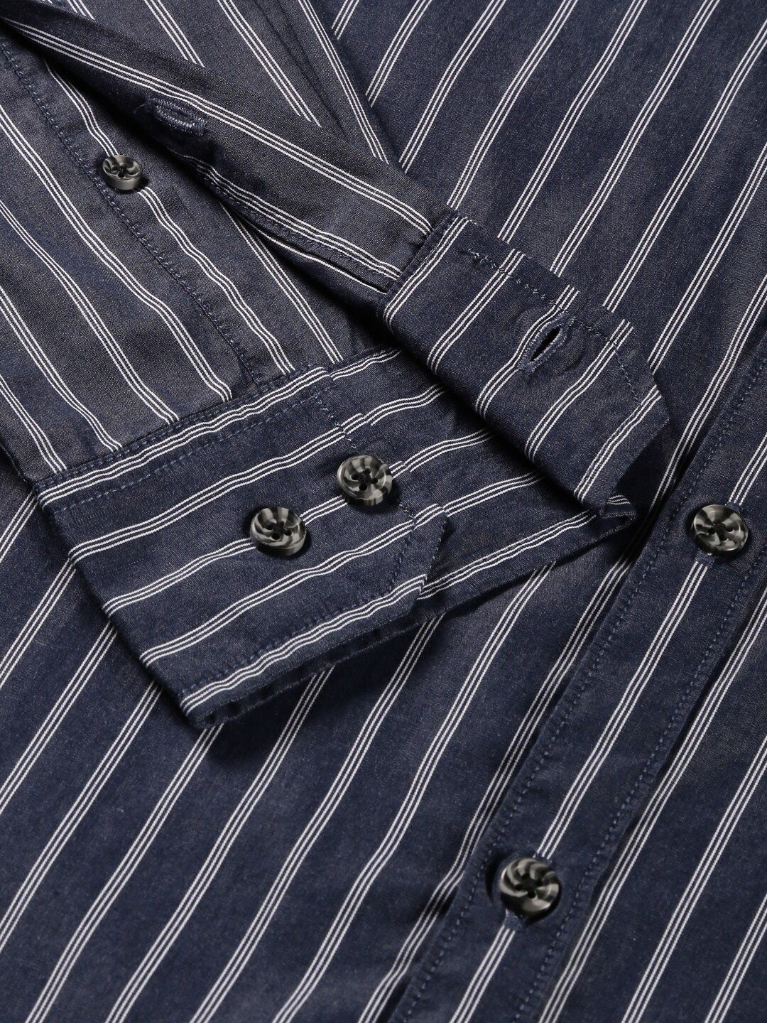 Thomas Scott Standard Slim Fit Vertical Striped Cotton Casual Shirt